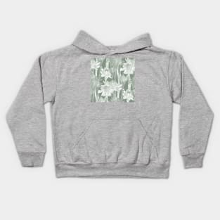 Sage Green Torch Ginger Flowers Kids Hoodie